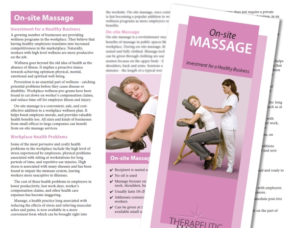 On-Site Massage Brochure