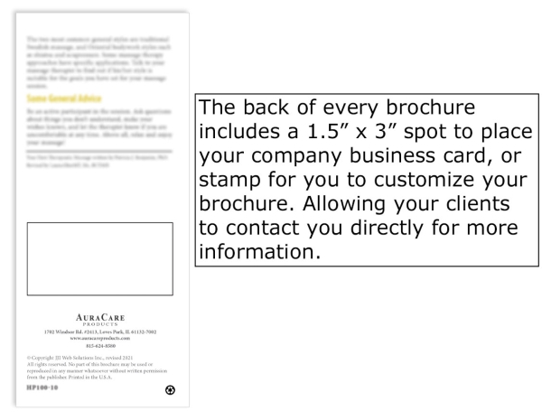 A Complement to Chiropractic Care Brochure